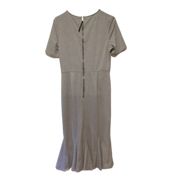 ASOS Women's Gray V-Neck Zip Maxi Knit Dress Short Sleeve Size 10 US 14 UK - Picture 5 of 6